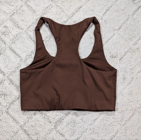 Girlfriend Collective Sports Bra Womens S Brown Paloma Racerback Long Line Gym - Picture 5 of 5